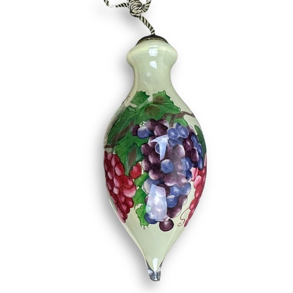Vineyard Christmas Ornament Ne'Qwa Art Reverse Painted Glass by artist Paul Bren